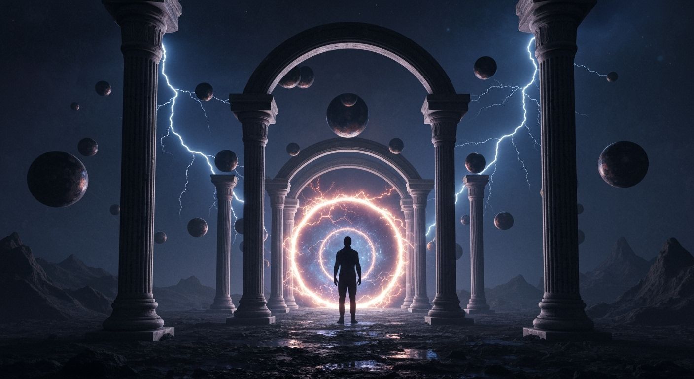 Eerie Cosmic Portal in Gustave Doré Style