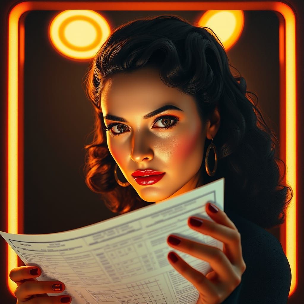 Hedy Lamarr in Futuristic Laboratory, Enigmatic Smirk