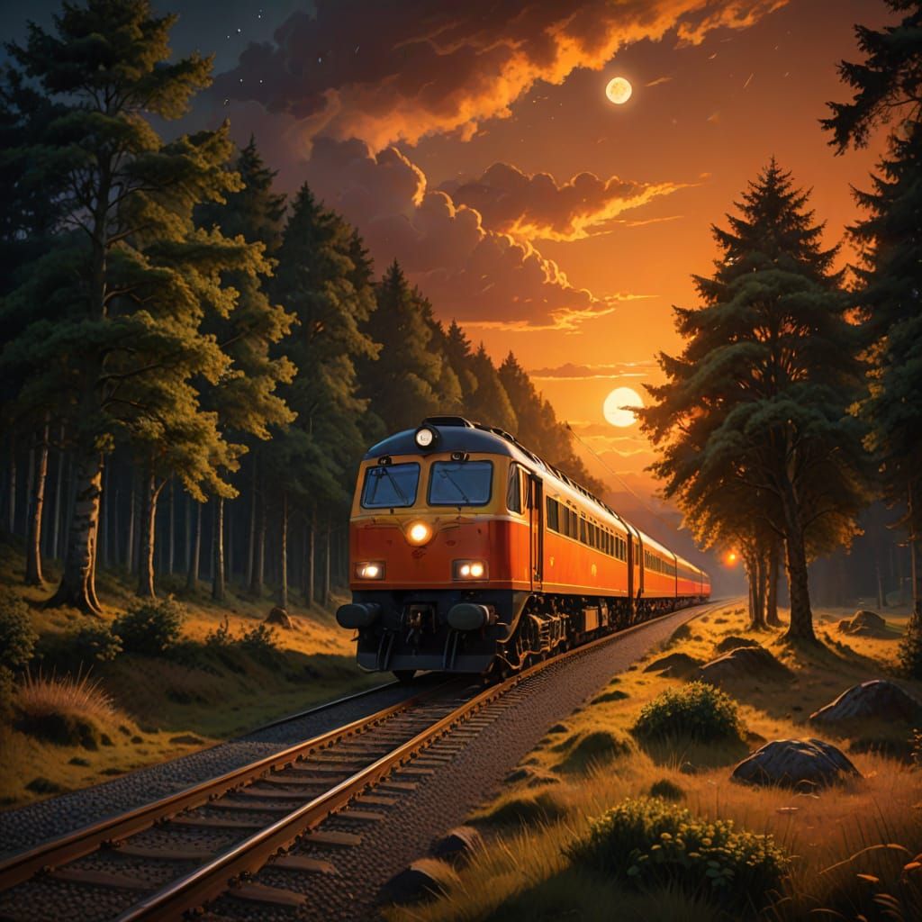 Cinematic Scottish Royal Mail Train Under Golden Hour