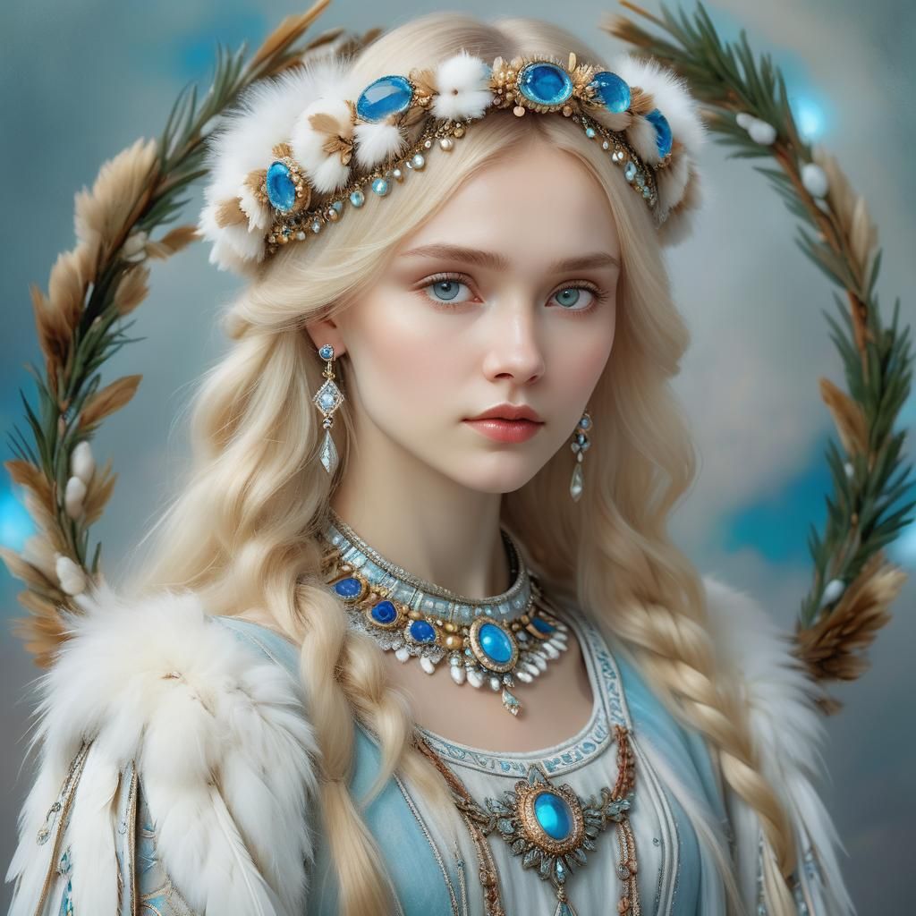 Angelic Slavic Beauty in Pre-Raphaelite Style