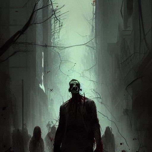 Sinister Zombie Portrait in Dark Fantasy Style