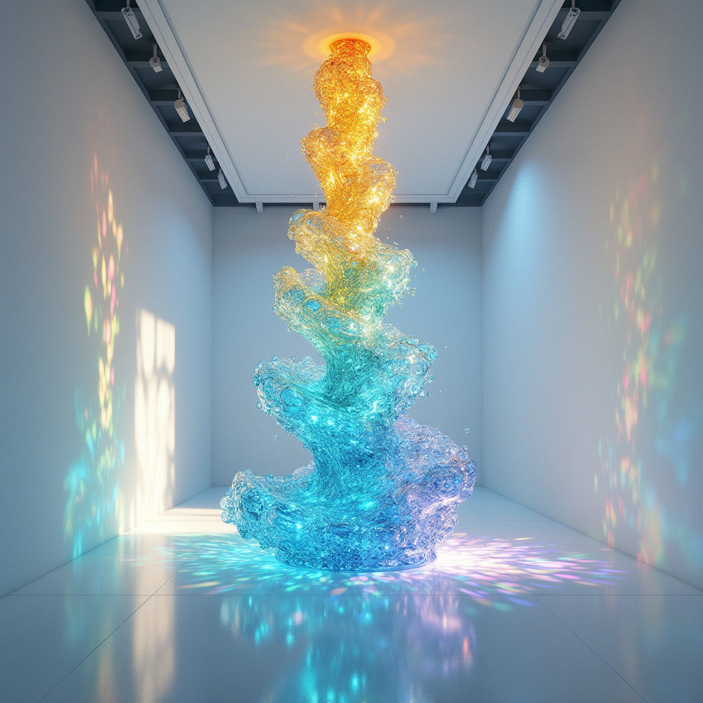 Glass Spiral Sculpture in Art Gallery