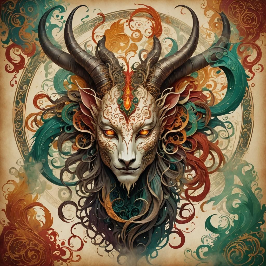 Mystical Creature Emerges from Paper: Concept Art