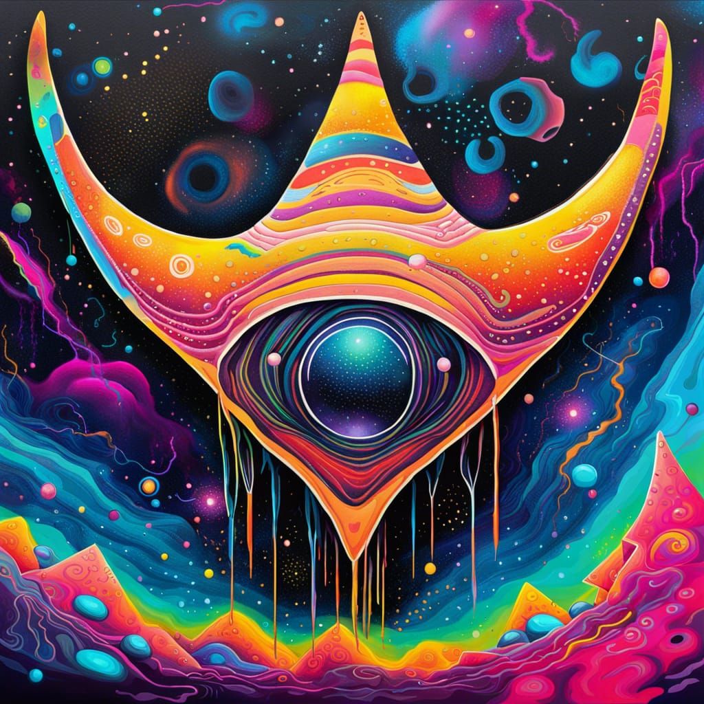 Intergalactic Manta Ray Civilization in Psychedelic Graffiti...