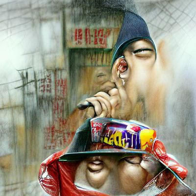 Hyperrealistic Hip Hop Concept Art of a Rapper