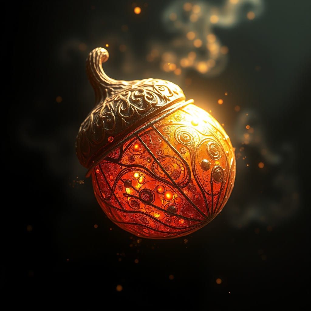 Ethereal Nut of Creation in Golden Glow