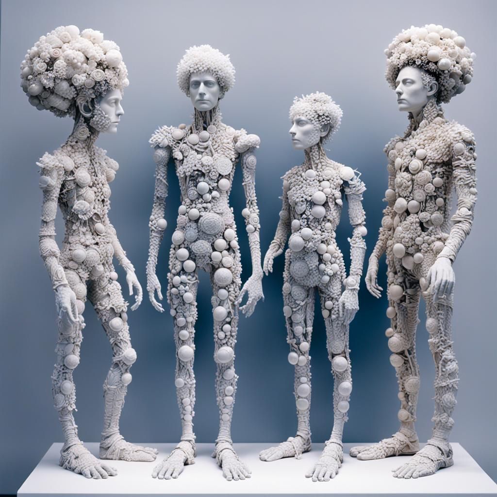 Futuristic Postmodern Life Sculpture in Sci-Fi Style