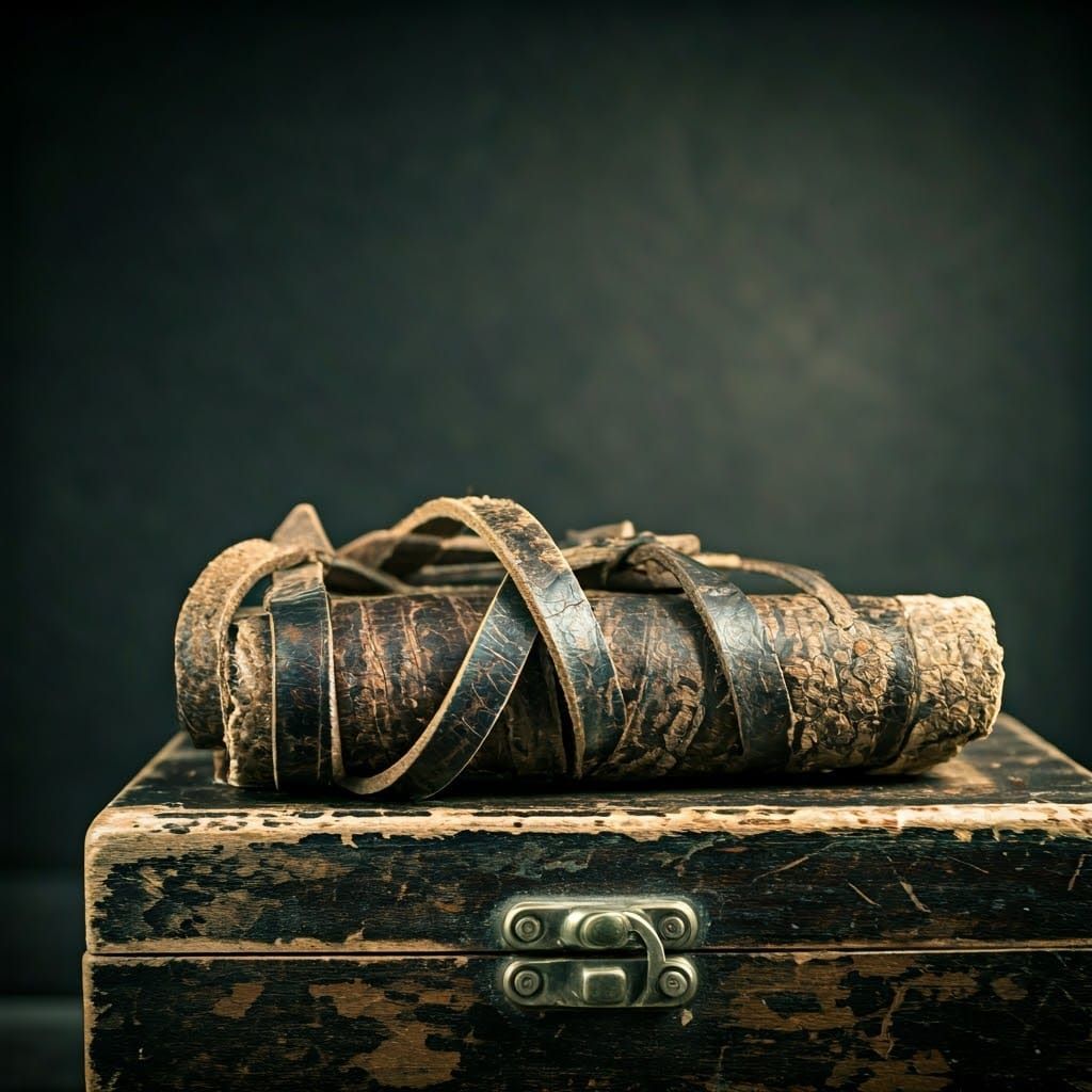 Nostalgic Tefillin Straps in Cinematic Lighting