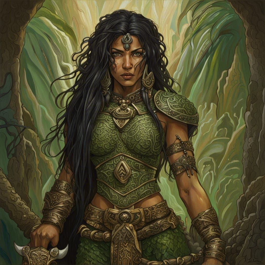 Female Zulu Barbarian with War Hammer