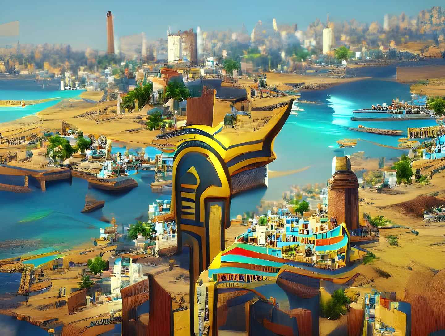 Egyptian Coastal City in 8k Resolution