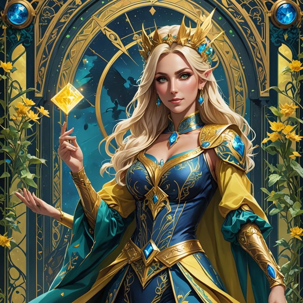 Charlotte Flair as The Magician Tarot Card in 3D Anime Art