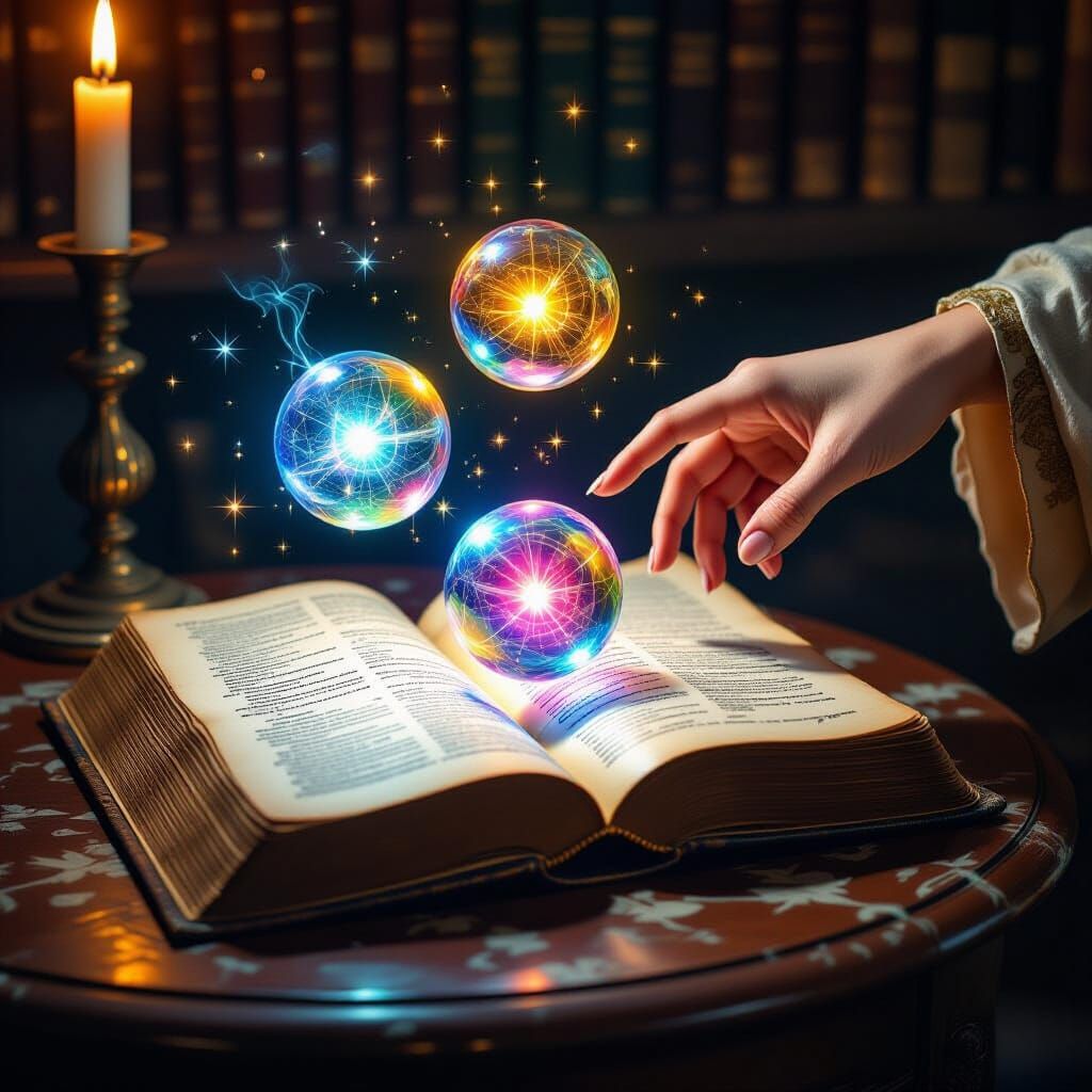 Open Book with Energy Spheres and Holy Hand