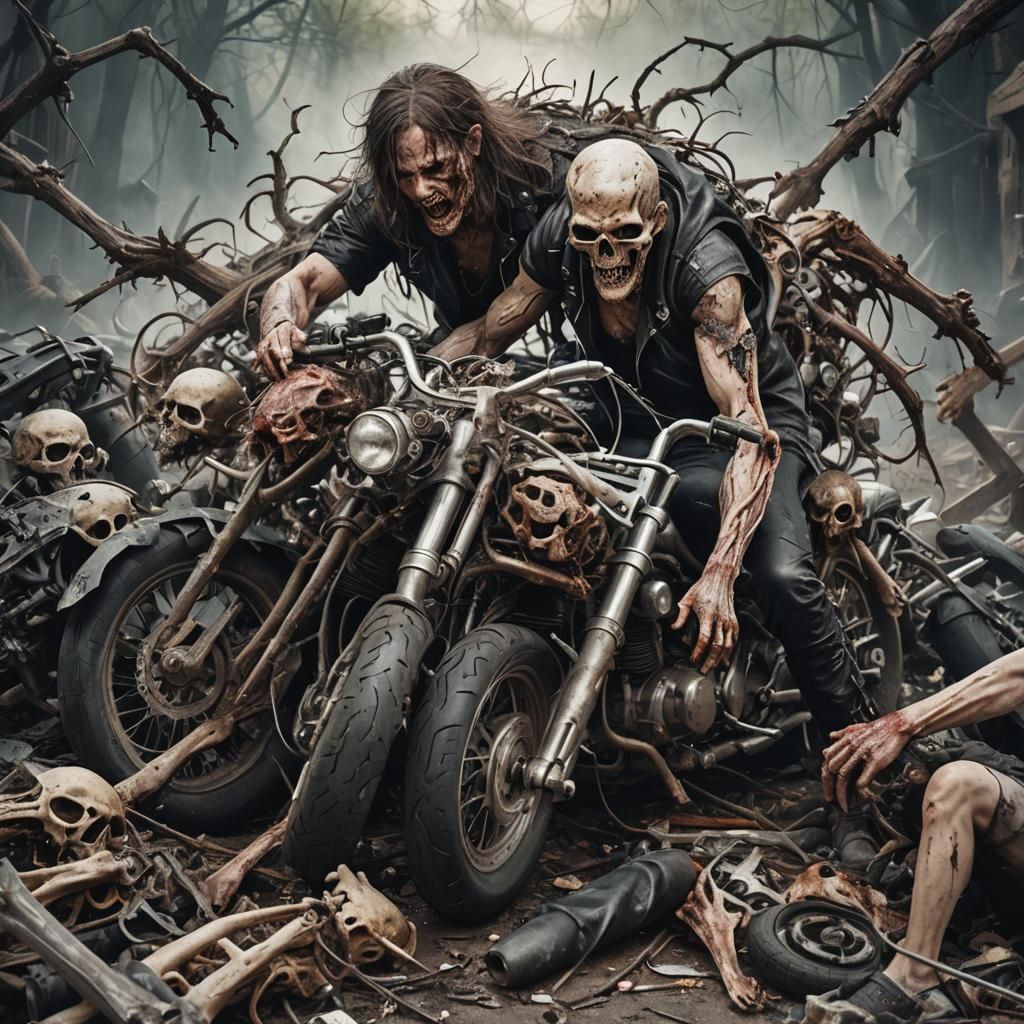 Rotting Biker Carcass in Ethereal Fantasy
