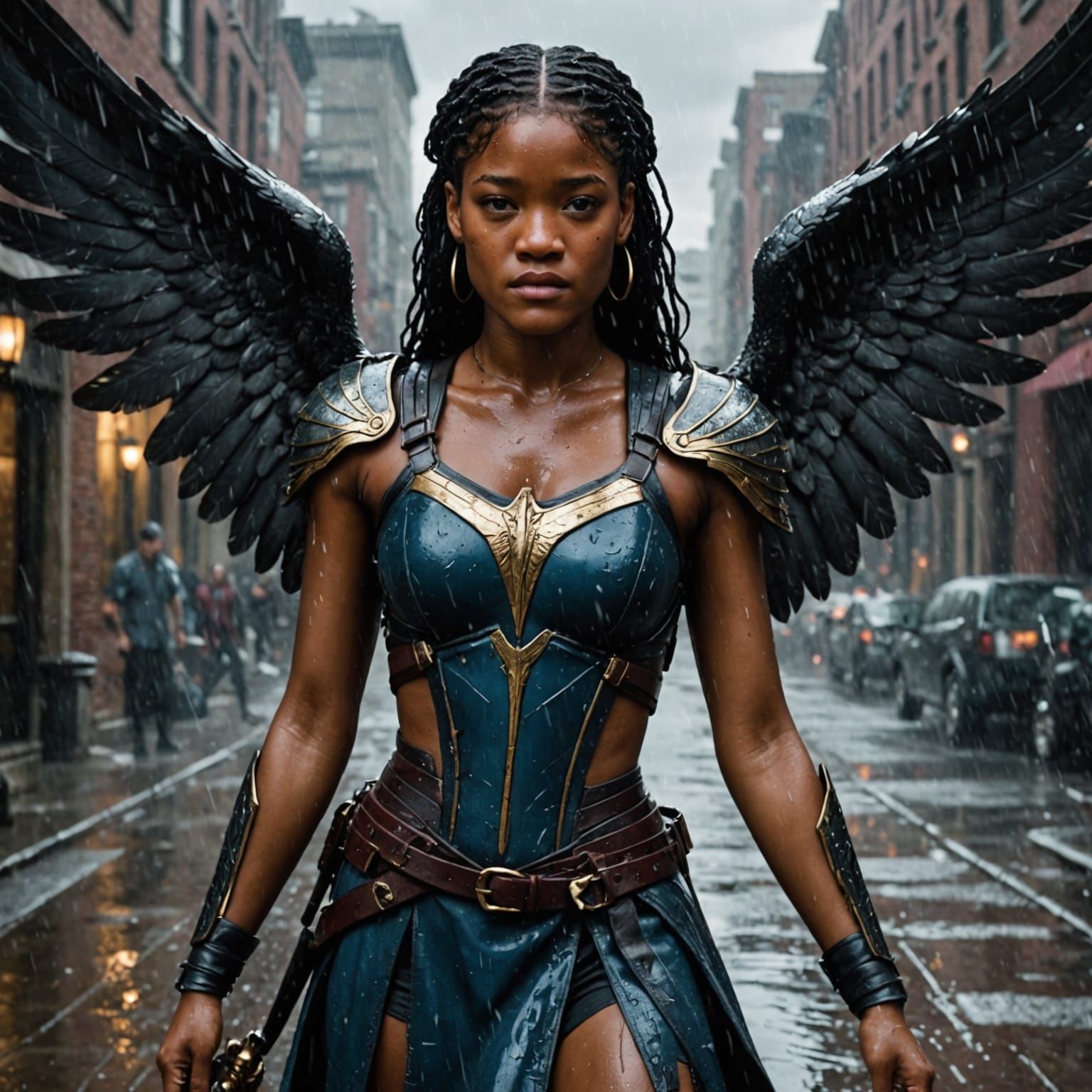 Ancient Warrior Angel Keke Palmer in Regal Gold Egyptian Arm...