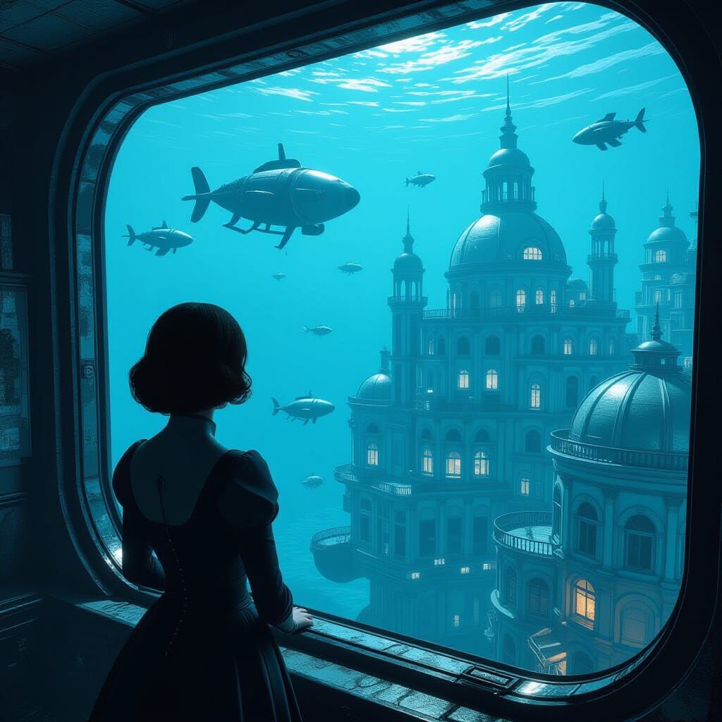 Elizabeth in Underwater City: 3D Game Cinematic
