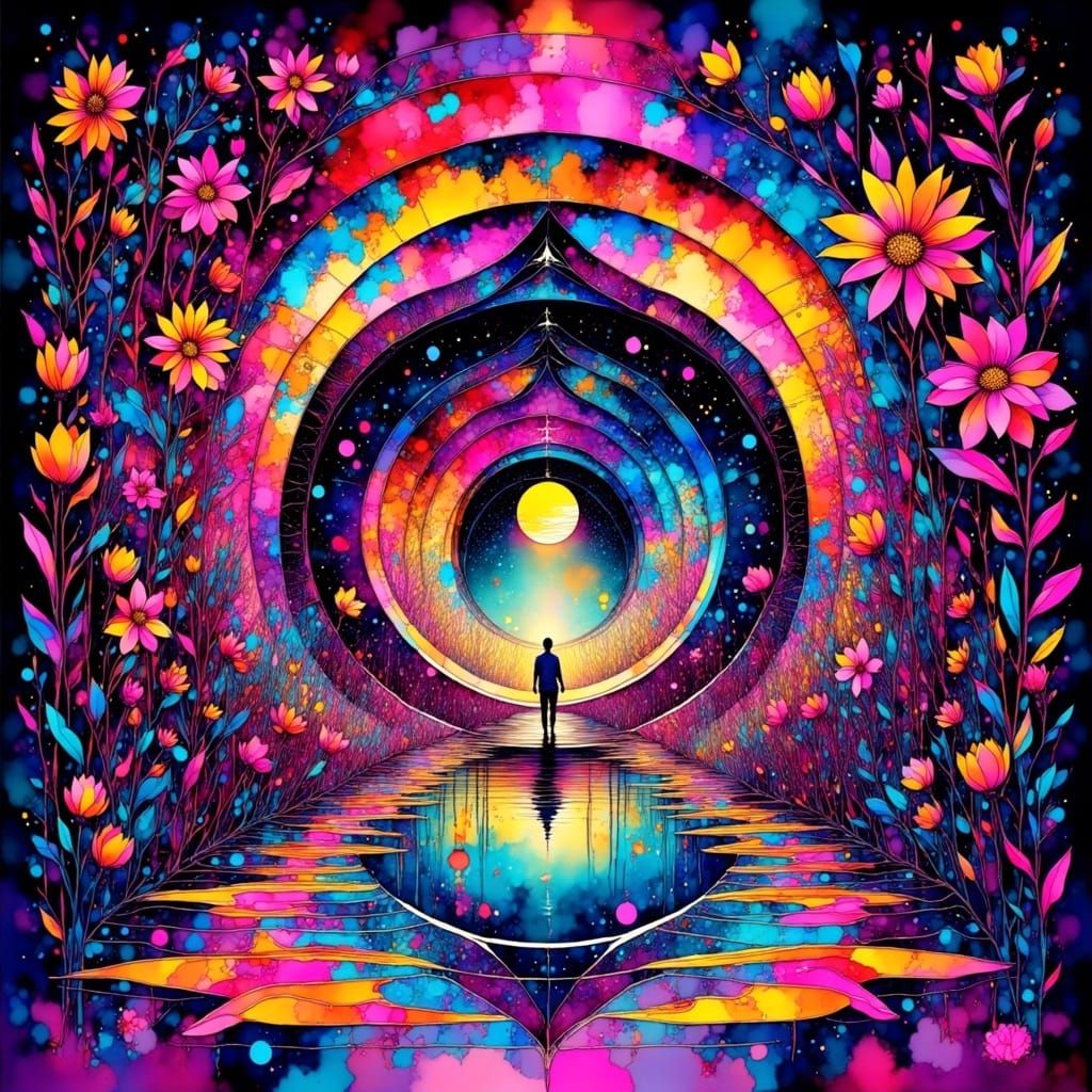 Ethereal Dreamscapes in Vibrant Pop Art