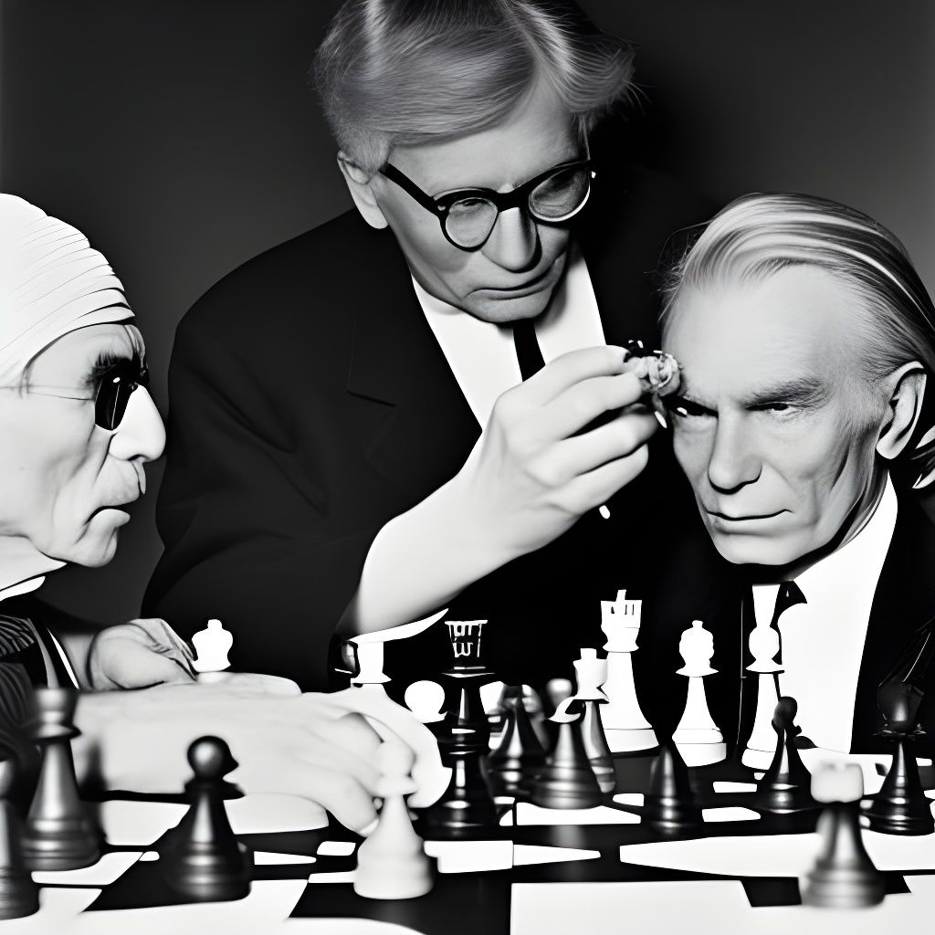 Chess Game in Cubism and Pop Art Style