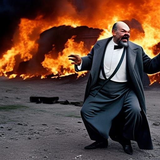 Lenin Wrestles Burning Wolves: Professional Portrait