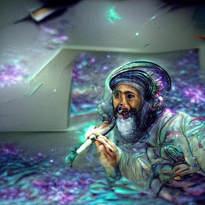 Daddy Laden smoking a Joint
