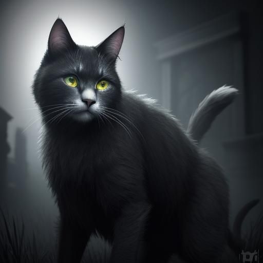 Expressive Cat Portrait in Pencil Sketch Style