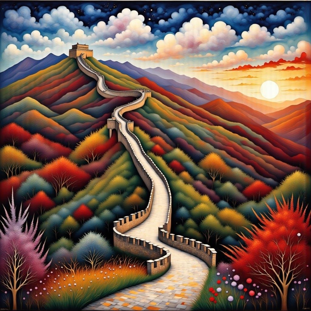 The Great Wall of China in Vivid Colors