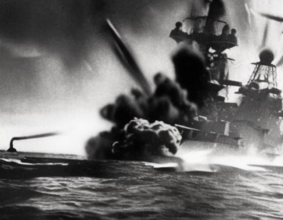 Battleship Explosion in Cinematic War Scene