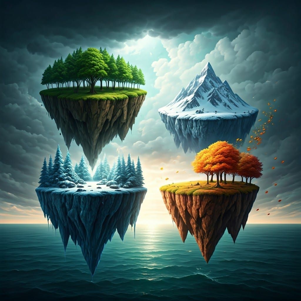 Four Floating Islands: A Seasonal Landscape