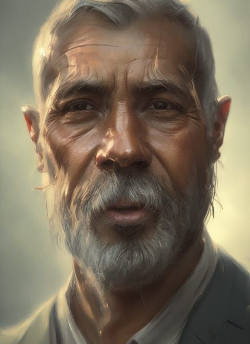 Grandpa's Selfie: Mafia Boss in Hyperrealistic Portrait