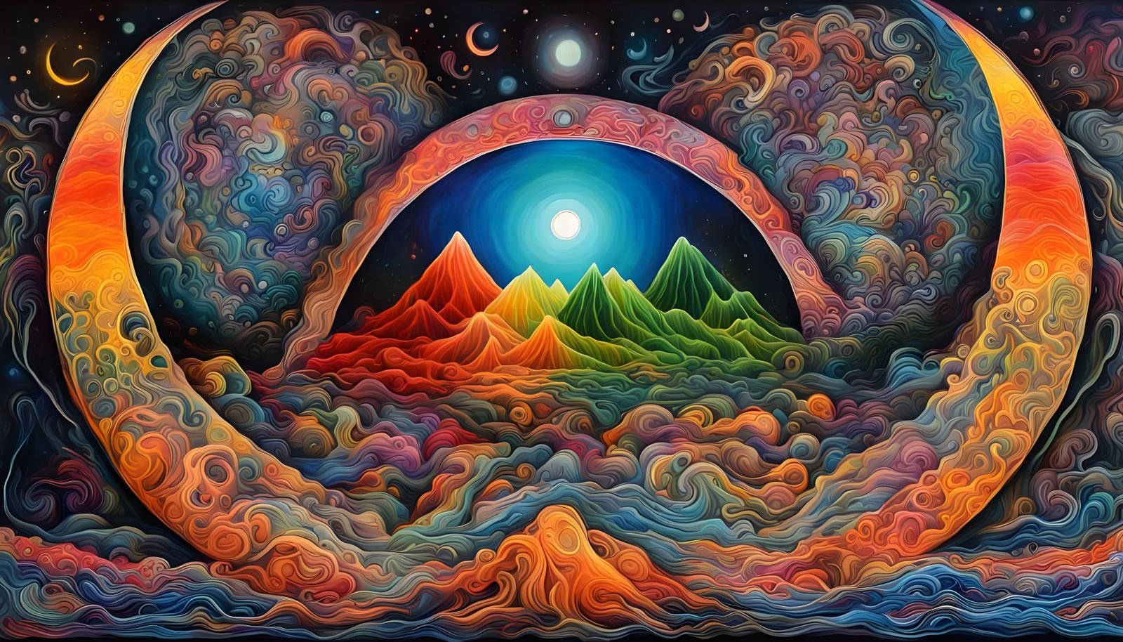 Vibrant Fraktyle Portal Art in Mixolydian Frequency