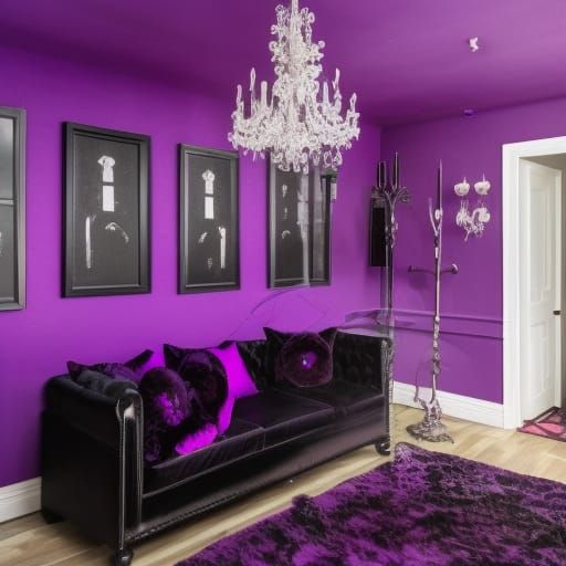 Purple Gothic living room