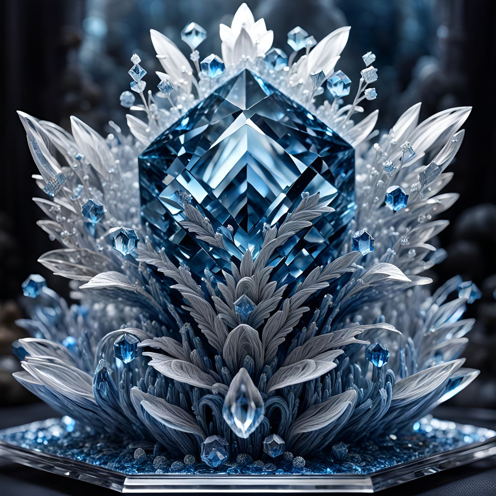 Elegant Crystal Artwork Masterpiece with Intricate Details
