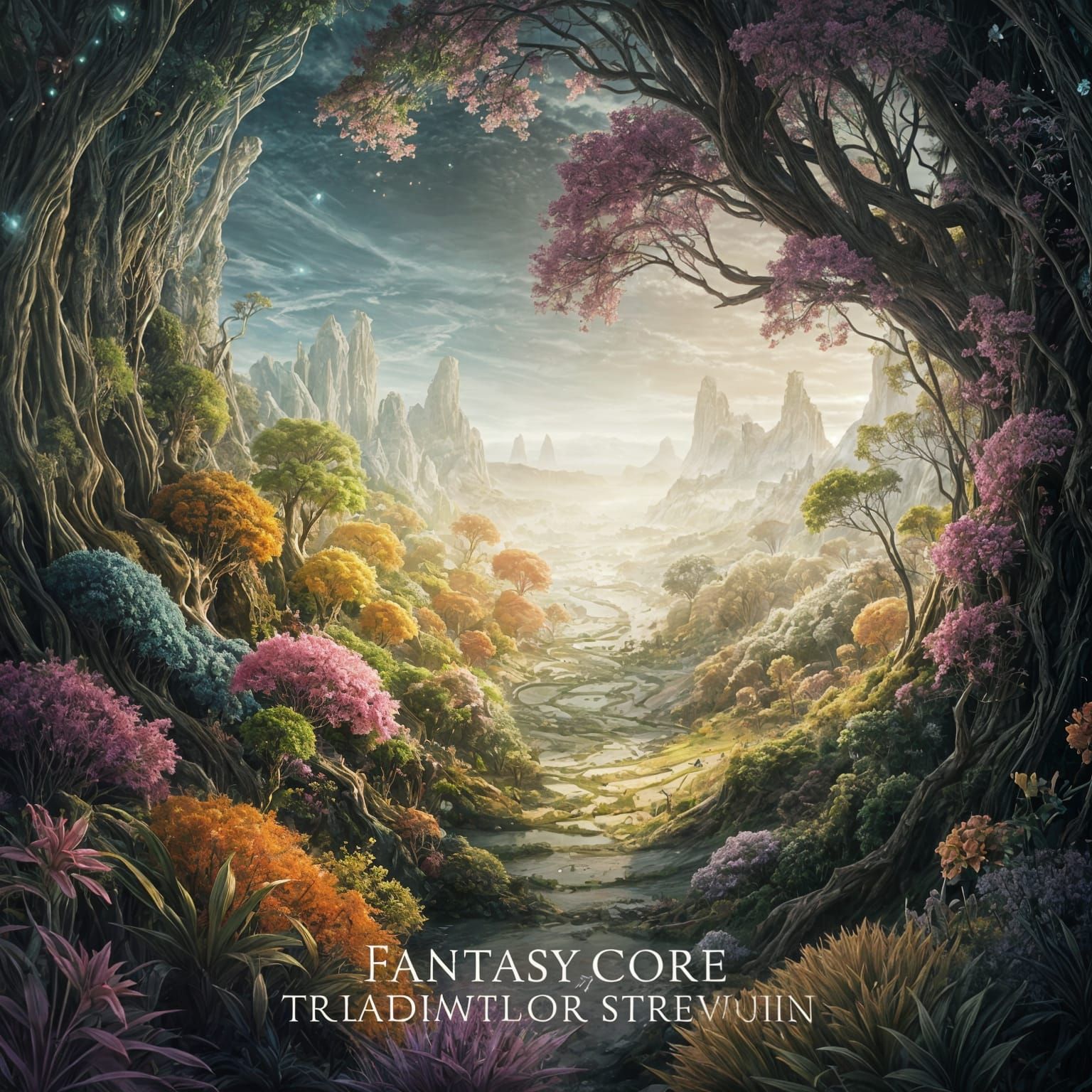 Surreal Forest Landscape in Triadic Colors