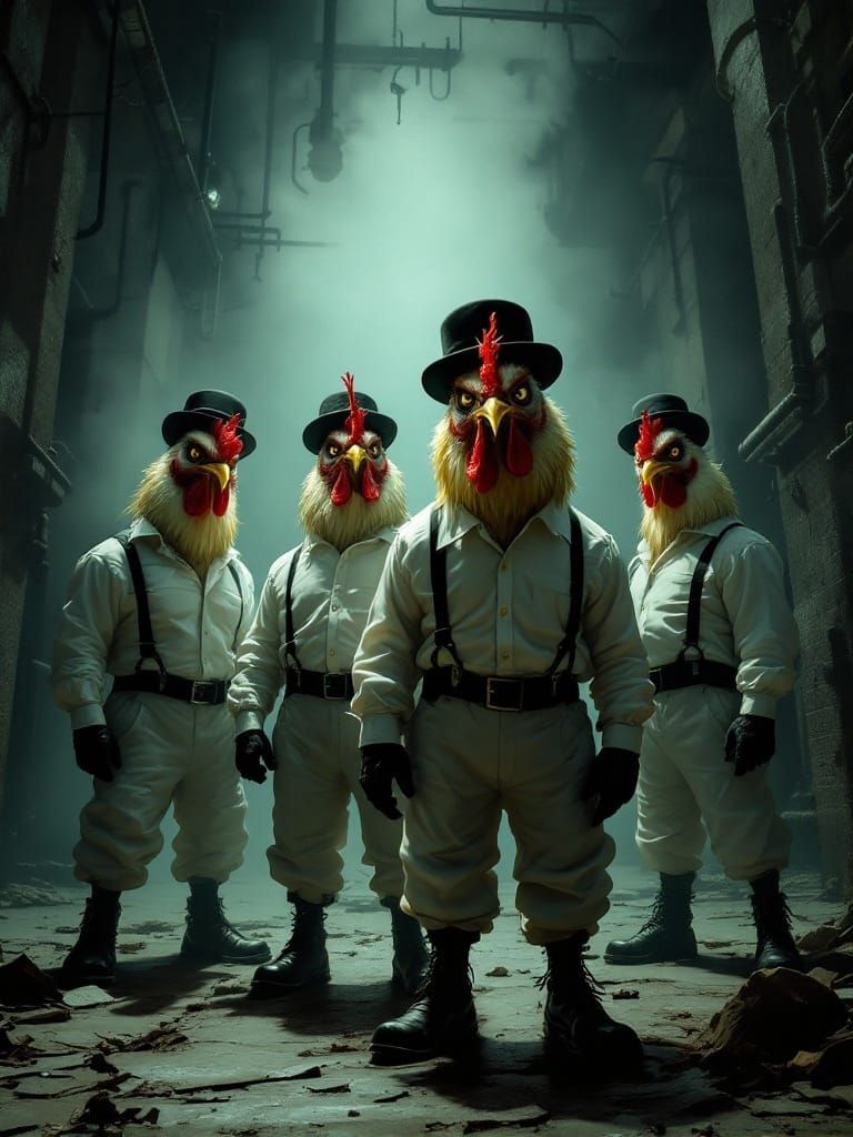 Anthropomorphic Chickens in Industrial Dark Fantasy