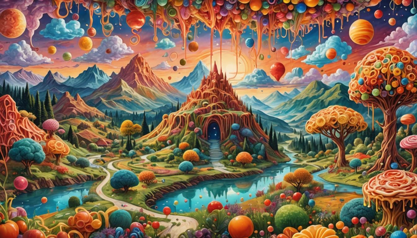 Edible Landscape at Sunrise: Watercolor Art