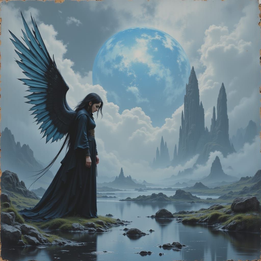 Mystical Murraypunk Goddess with Glowing Relic