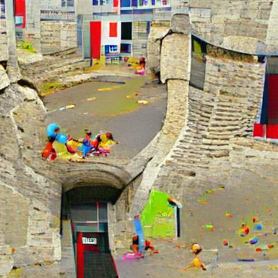 Surreal Cityscape Inspired by 'La Cité des Enfants Perdus'