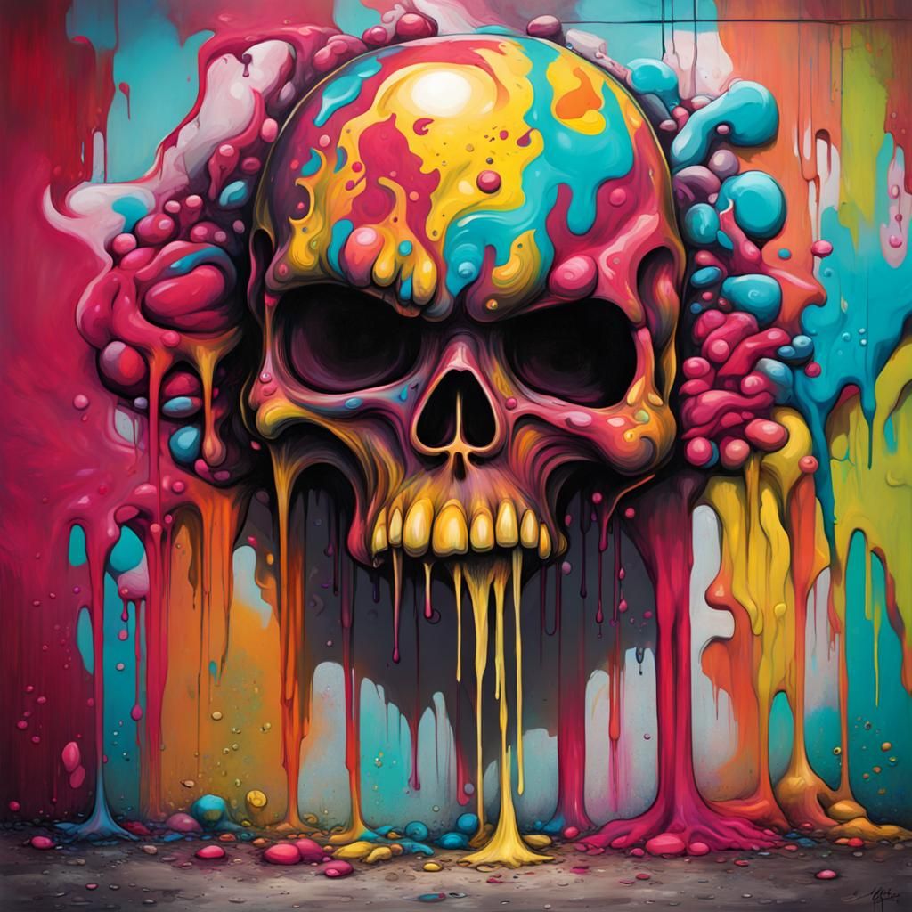 Graffiti Art in Polychromatic Splash Art Style