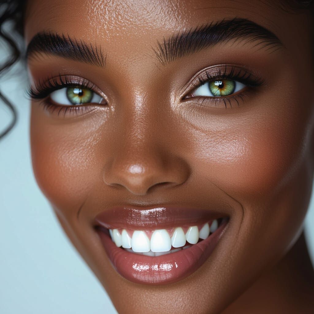 Macro Shot of a Woman's Face in Hyperrealism