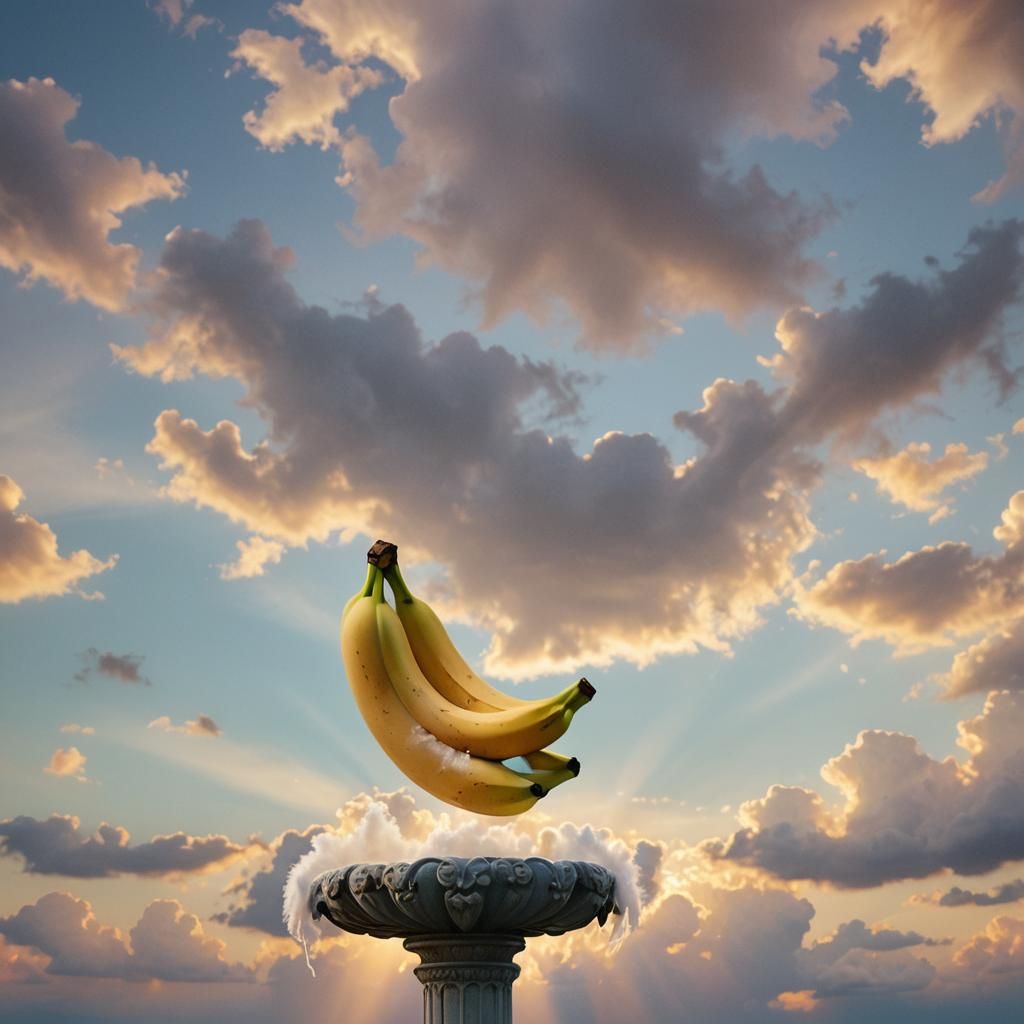 Ethereal Banana on Cloud Pedestal