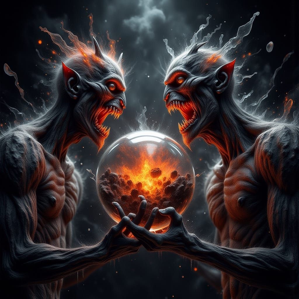 Demons Laughing at Atomic Explosion in Crystal Ball