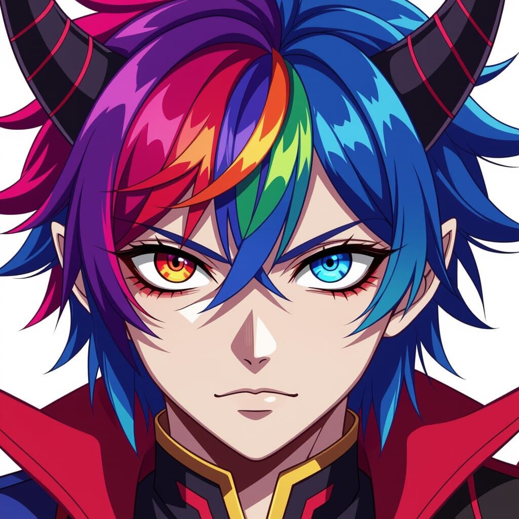 Anime Demon God with Piercing Gaze