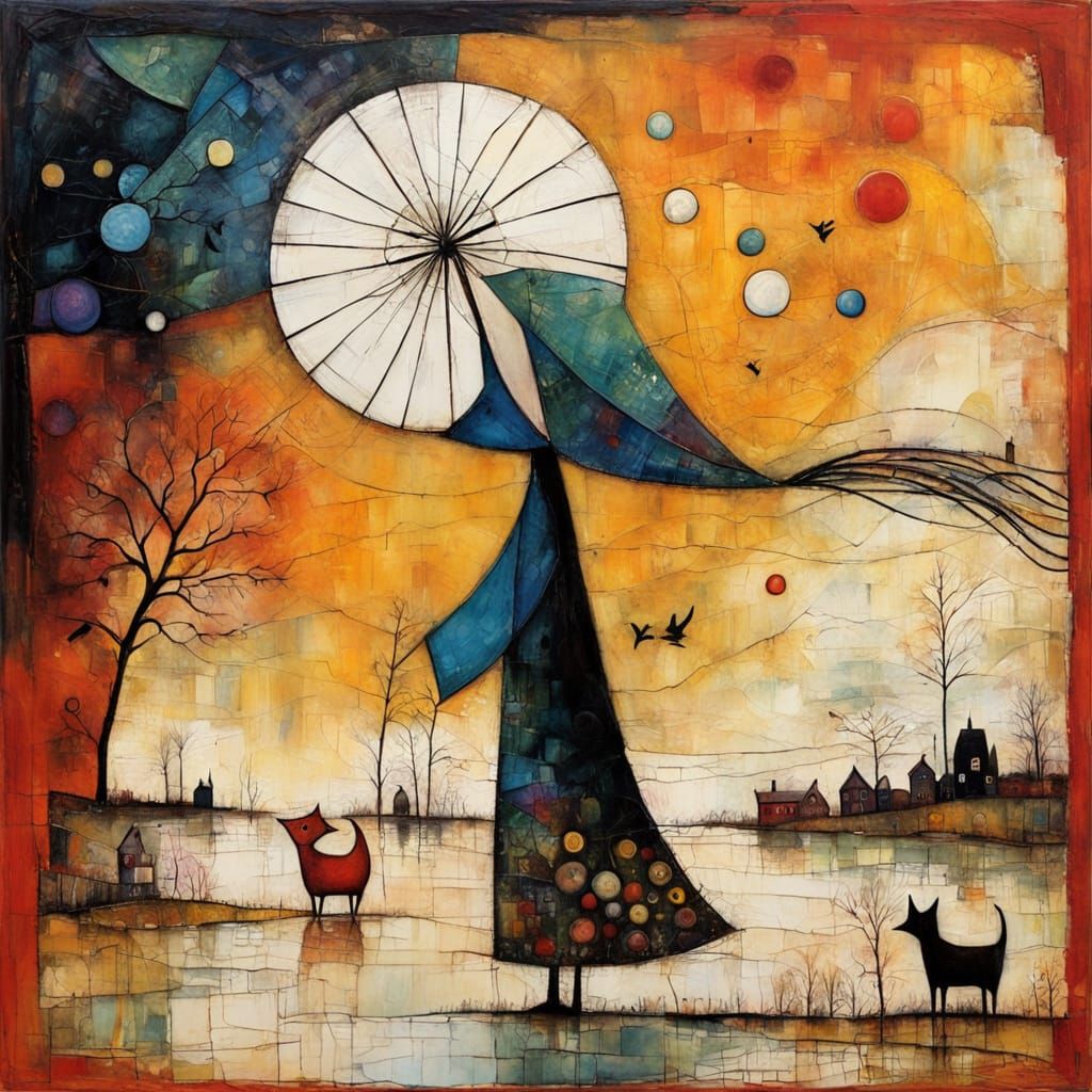 Textured Encaustic Painting Inspired by Hundertwasser and Ma...