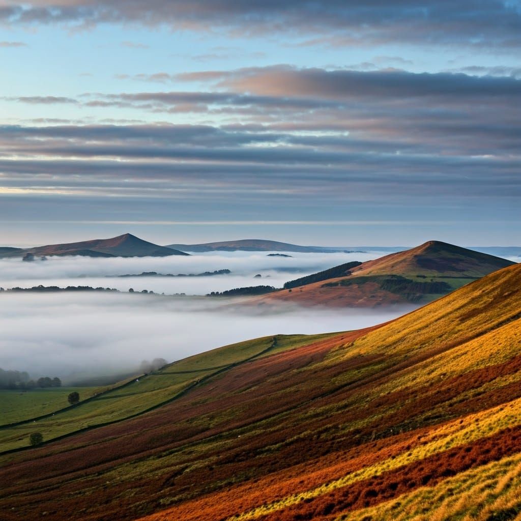 Shropshire Landscape Unfolds from the Long Mynd