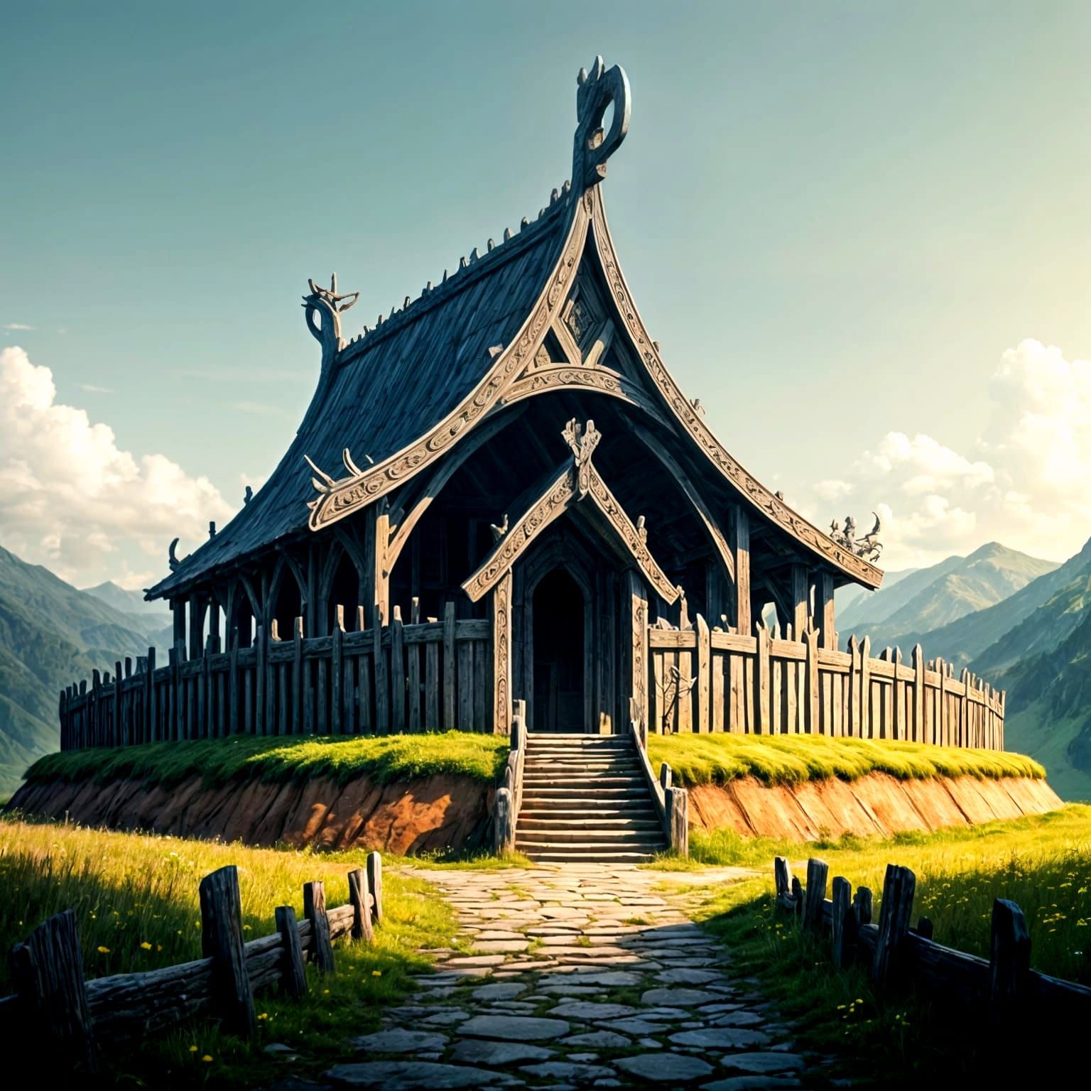 Nordic Temple Shaped Like Viking Ship Hull