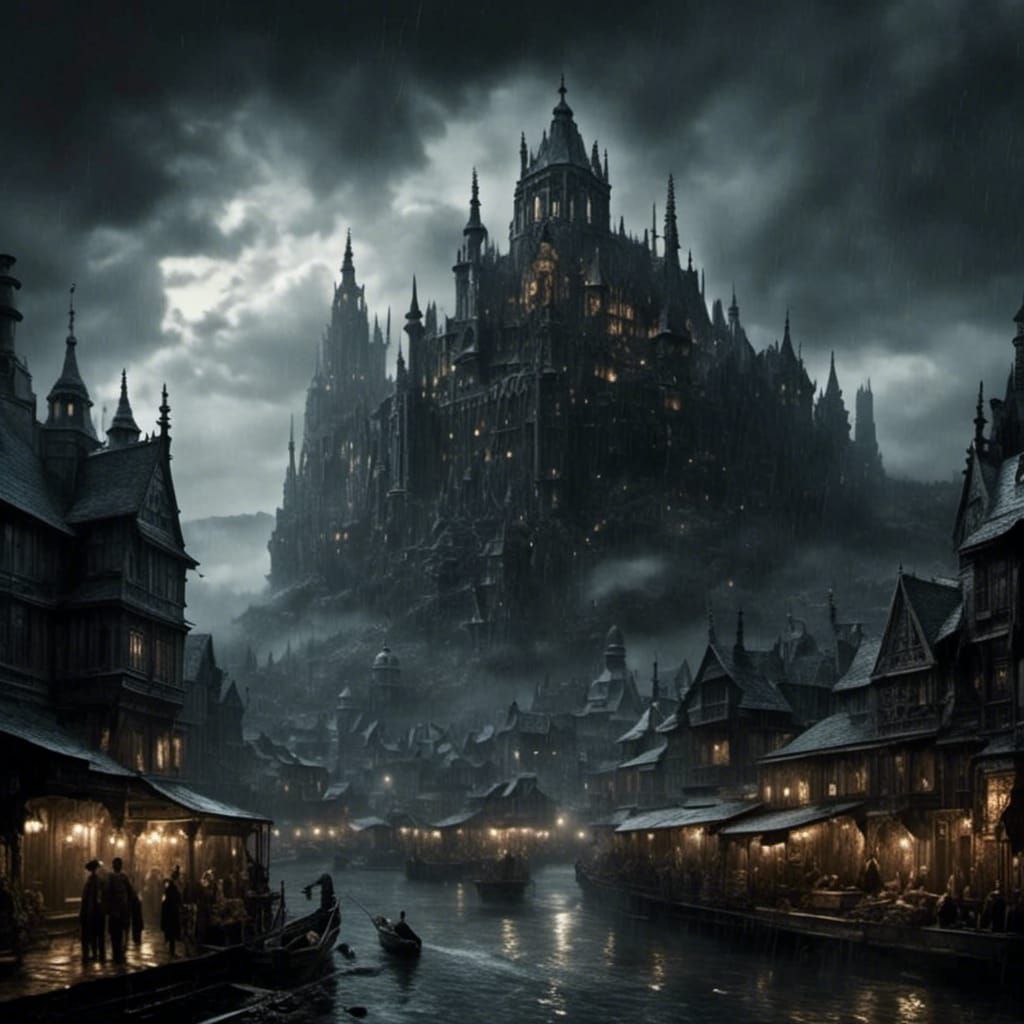 Dark Victorian Gothic City in Perpetual Rain