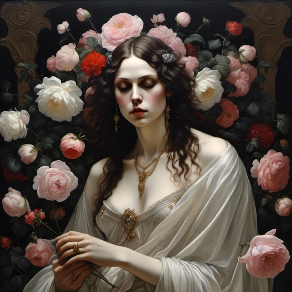 Distressed Figure in Surrealist Bohemian Style