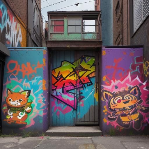 Baby Monster in Alleyway, Candy Art Style