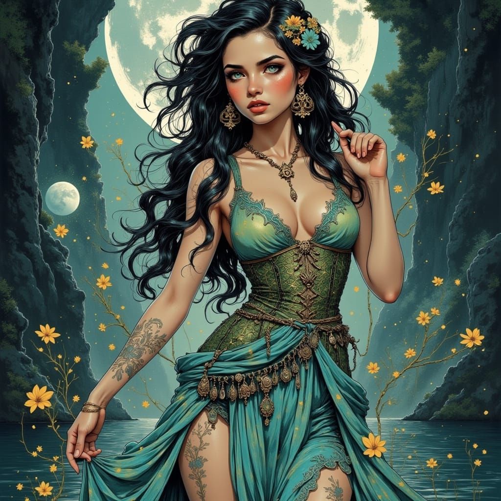 Enchanted Fae Goddess in Trashpunk Style