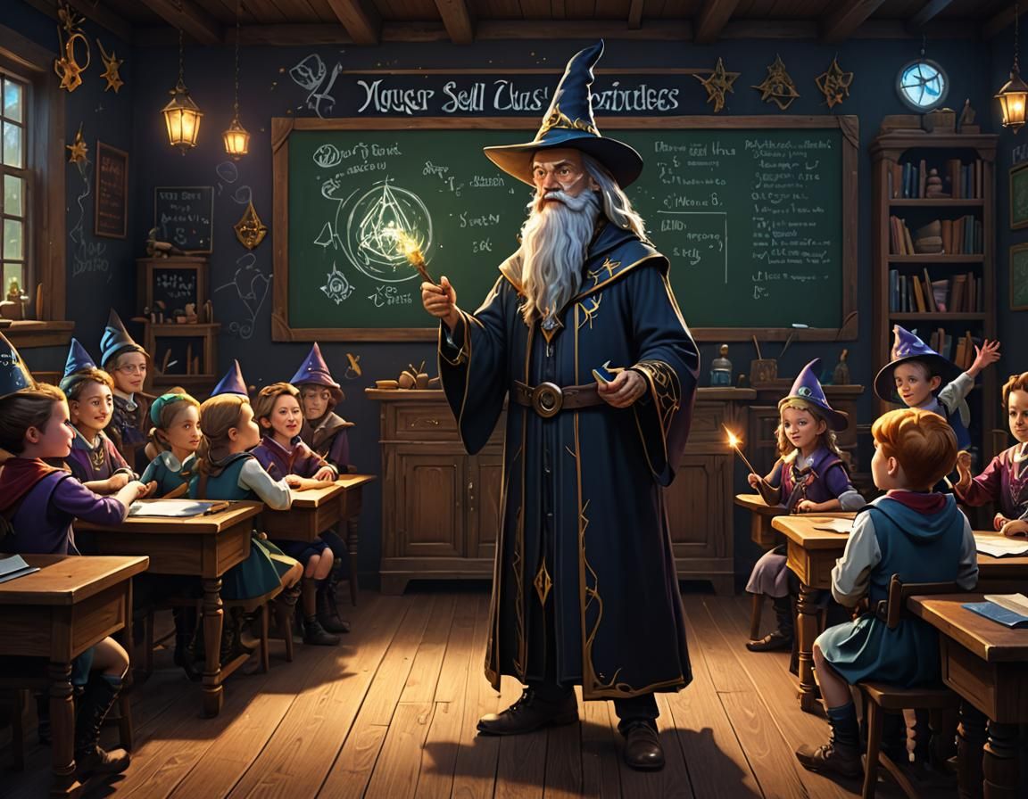 Wizard Kindergarten Classroom, Dark Fantasy Concept Art