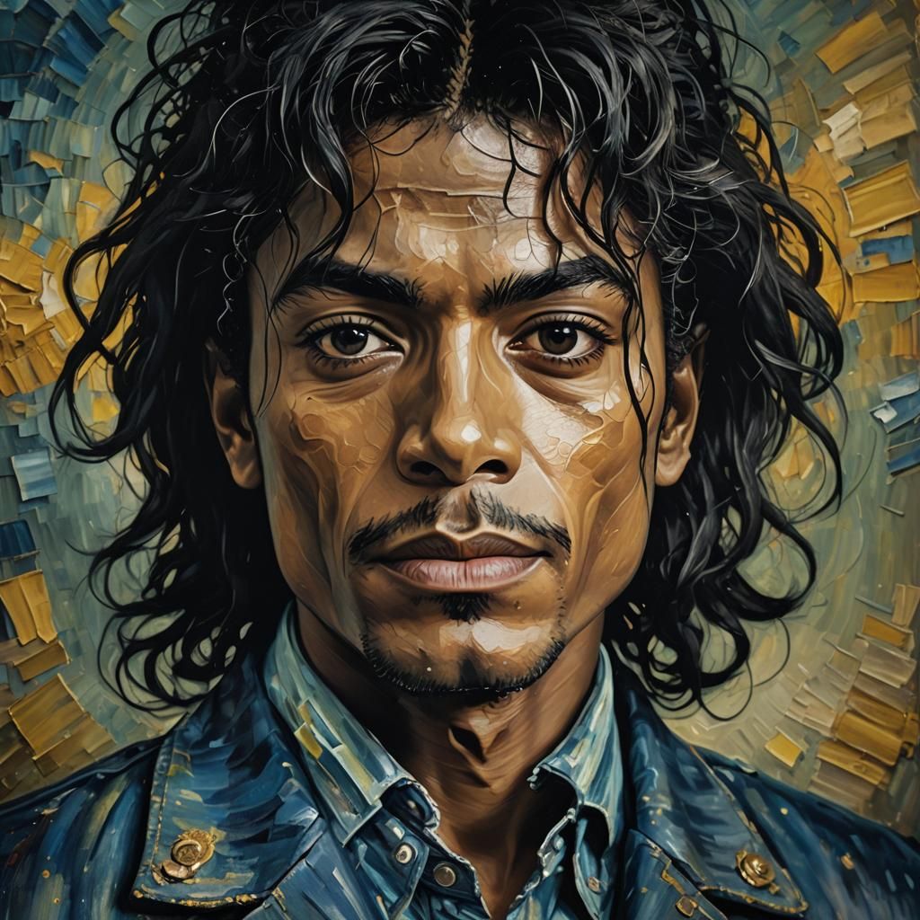Michael Jackson Portrait in Post-Impressionist Style